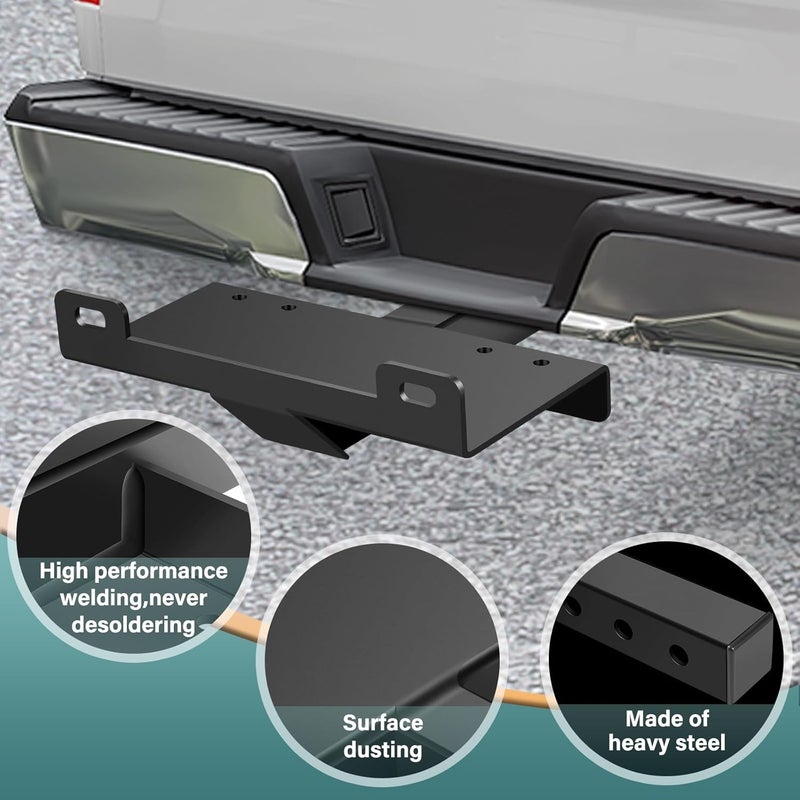 DACK Winch Hitch Cradle Mount Plate, Universal Receiver 10 x 4 1/2 Winch Mounting with 2''Receiver Hitch for Recovery Winches Heavy-Duty 15000Lbs Capacity for ATV UTV Truck - Image 4